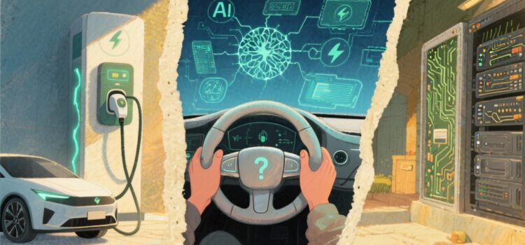 Tee-OFF – E-Autos, KI-Energie und digitale Tranformation – Sind wir noch am Steuer? Tee-OFF Beitragsbild zur Folge_E-Autos, KI-Energie und digitale Transformation – Sind wir noch am Steuer?